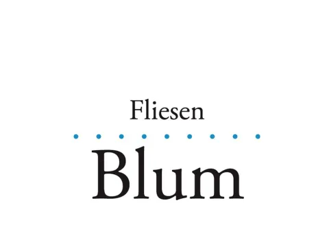 Das Logo der Firma Fliesen Blum vor neutralem Hintergrund.