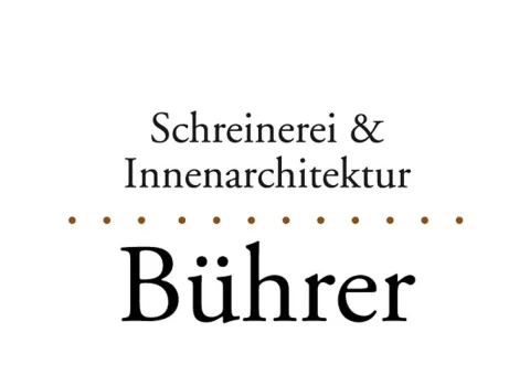 Das Logo der Schreinerei & Innenarchitektur Bührer vor neutralem Hintergrund.