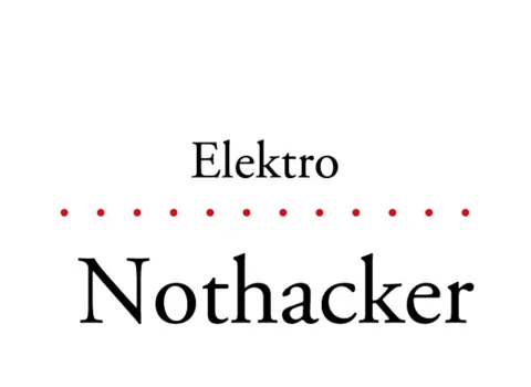 Das Logo der Firma Nothacker Elektro vor neutralem Hintergrund.