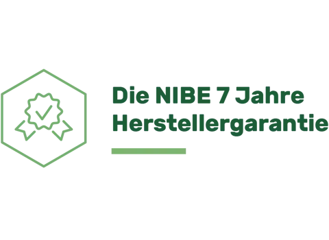 Banner mit der Aufschrift sieben Jahrer Herstellergarantie.