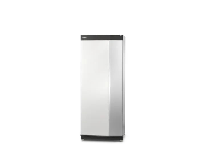 Die Sole-Wasser-Waermepumpe NIBE s1156 vor neutralem Hintergrund.